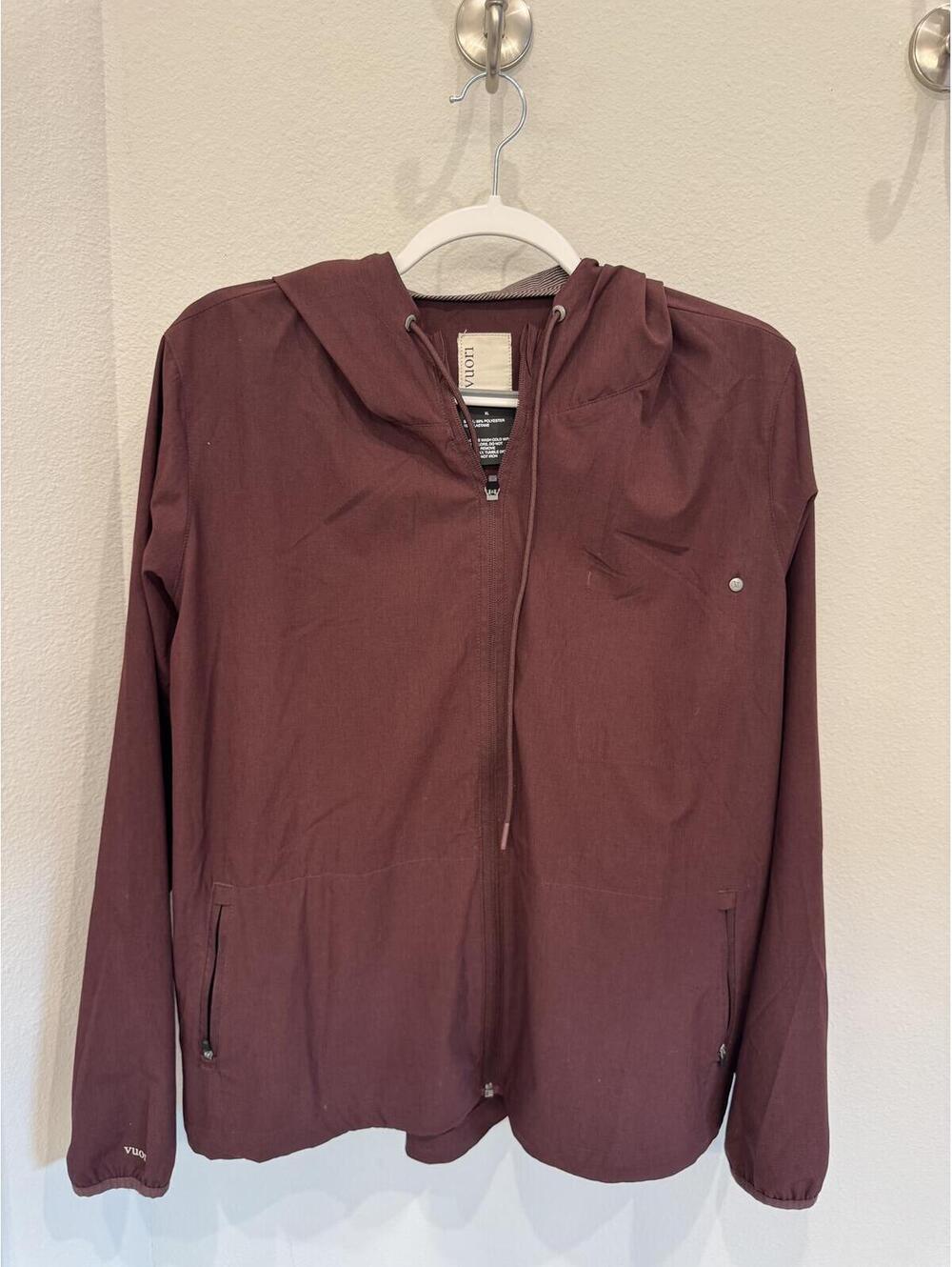 Vuori Lightweight Hooded Jacket XL Burgundy